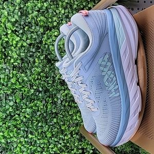 Hoka Womens One One Bondi 7 Running Sneaker Shoe Blue Fog/Blue Glass/Size 10